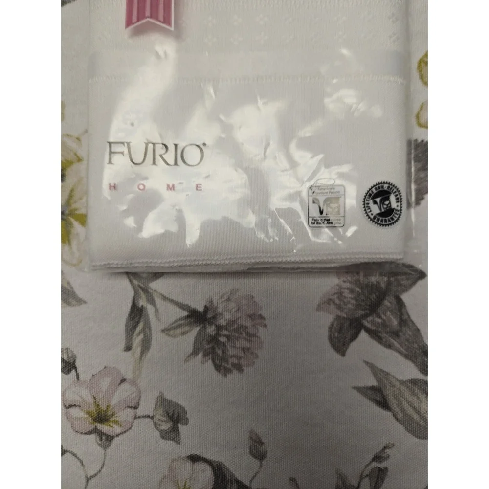 Vintage Furio Bone Satin Stripe Cloth Napkins Cottage Core Neutral USA Made